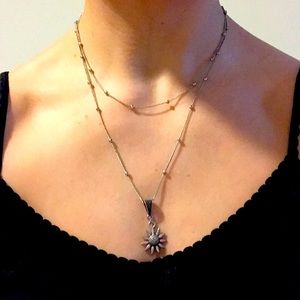 Sunflower layer necklace